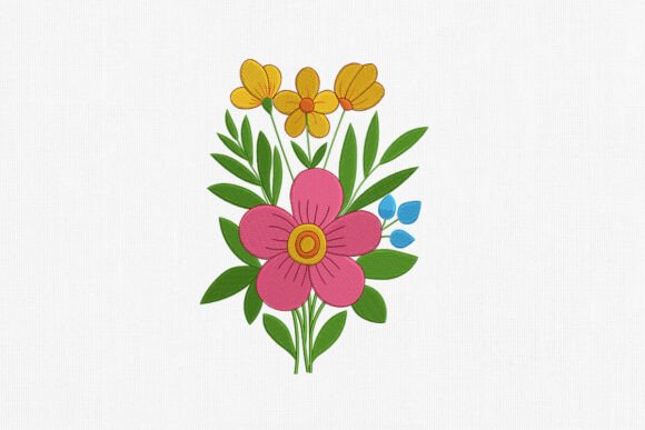 Colorful Floral Bouquet Embroidery Art Review