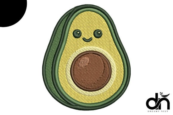 Cute Smiling Avocado Embroidery Design Review