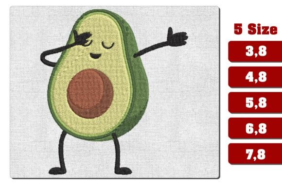 Dabbing Avocado Funny Embroidery Design Review