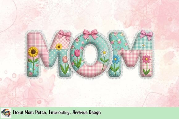 Floral Mom Patch, Embroidery, Applique Design Review