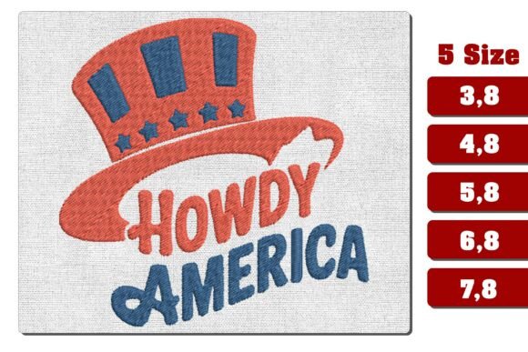 Howdy America Uncle Sam Embroidery