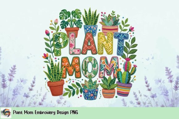 Plant Mom Embroidery Design PNG Review