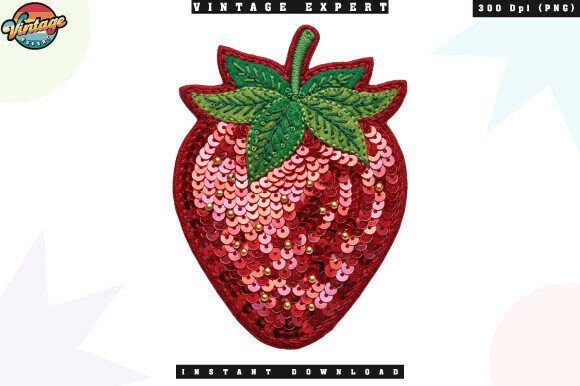 Red Strawberry PNG Sequin Embroidery PNG Review