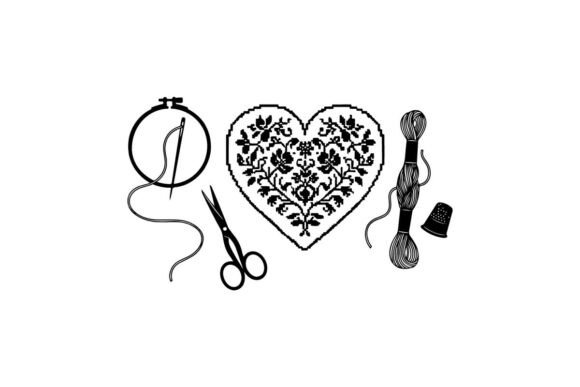 Reviewing Embroidery Heart Design with Scissors an