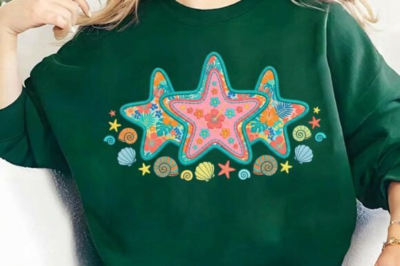 Tropical Starfish Embroidery Style PNG Review